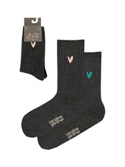 Caroline Gardner Grey Supersoft Bamboo Leisure Socks 2 pack - Image 3 of 10