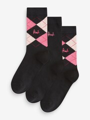 Pringle Black Classic Argyle Christmas Gift Box 3 pack - Image 1 of 4