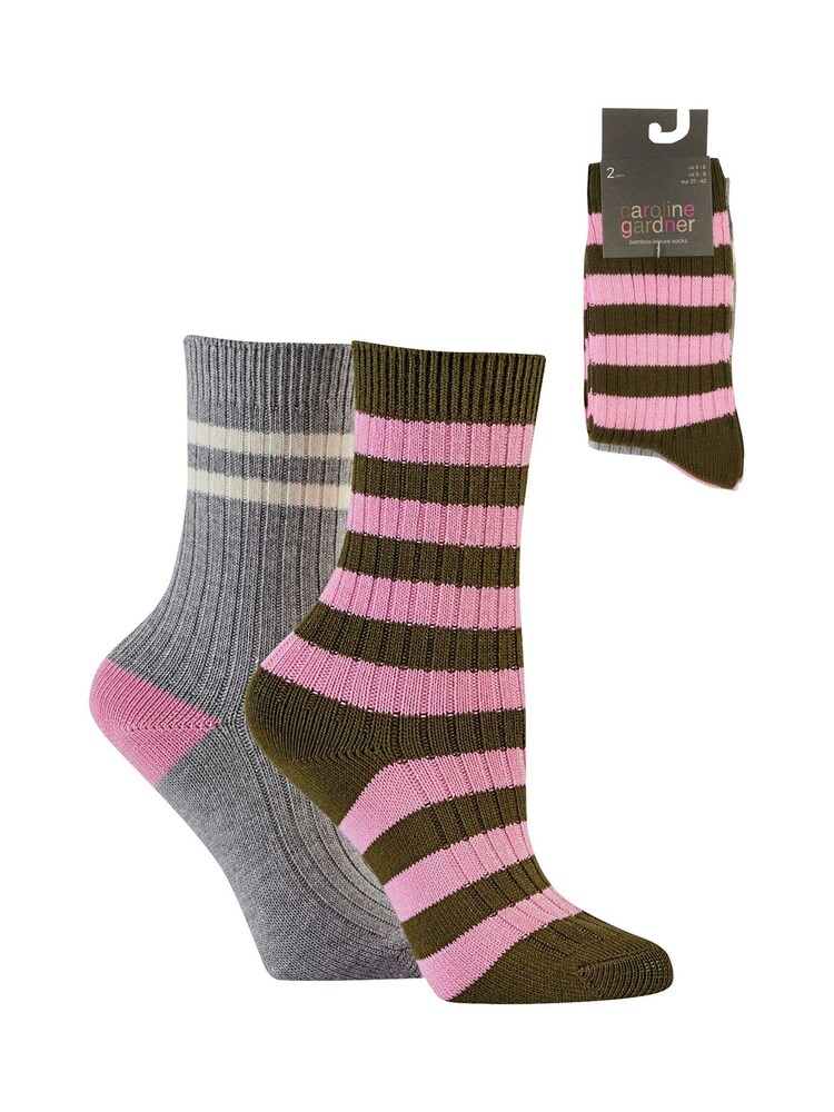 Caroline Gardner French Grey Supersoft Bamboo Leisure Socks 2 pack - Image 10 of 10