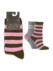Caroline Gardner French Grey Supersoft Bamboo Leisure Socks 2 pack - Image 7 of 10