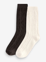 Pringle Cream Textured Knit Boot Socks 2 pack - Image 1 of 10