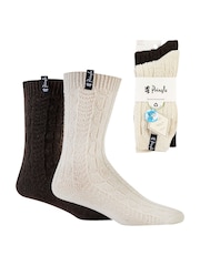 Pringle Cream Textured Knit Boot Socks 2 pack - Image 2 of 10