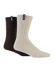 Pringle Cream Textured Knit Boot Socks 2 pack - Image 6 of 10