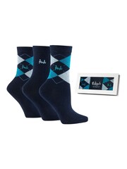 Pringle Blue Classic Argyle Christmas Gift Box 3 pack - Image 1 of 10
