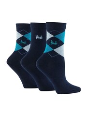 Pringle Blue Classic Argyle Christmas Gift Box 3 pack - Image 4 of 10