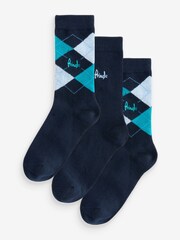 Pringle Blue Classic Argyle Christmas Gift Box 3 pack - Image 6 of 10