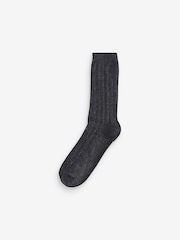 Jeff Banks Blue Chunky Knit Rib Boot Socks 5 Pack - Image 4 of 6
