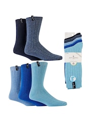 Jeff Banks Dark Blue Chunky Knit Rib Boot Socks 5 Pack - Image 4 of 8