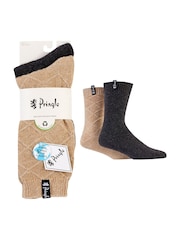 Pringle Grey Textured Knit Boot Socks 2 pack - Image 5 of 10