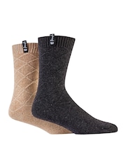 Pringle Grey Textured Knit Boot Socks 2 pack - Image 7 of 10