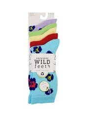 Wild Feet Blue Bamboo Leopard Print Socks 5 pack - Image 7 of 7