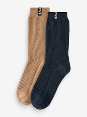 Pringle Natural Textured Knit Boot Socks 2 pack - Image 1 of 3