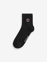 Pink - Wild Feet Padlock Embroidery Cropped Crew Socks 3 pack - Bild 3 von 4