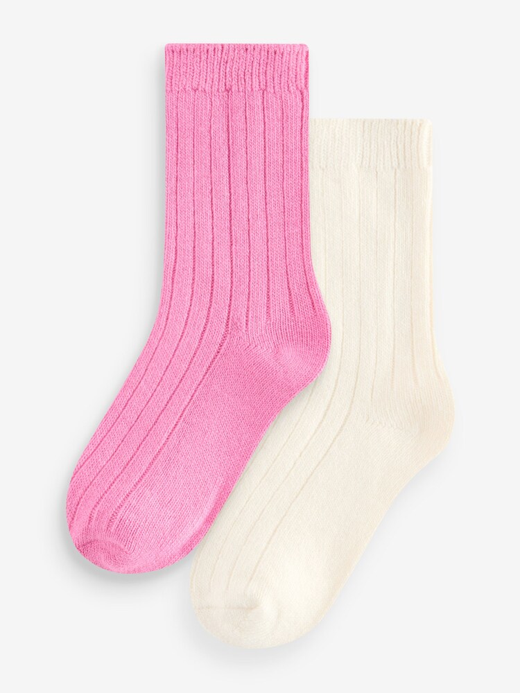 Wild Feet Pink Luxury Cashmere Blend Socks 2 pack - Image 1 of 10