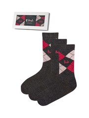 Pringle Grey Classic Argyle Christmas Gift Box 3 pack - Image 10 of 10