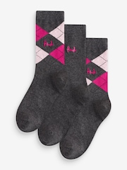 Pringle Grey Classic Argyle Christmas Gift Box 3 pack - Image 2 of 10