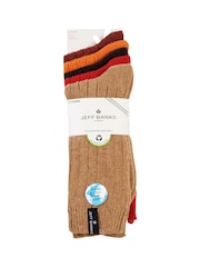 Jeff Banks Orange Chunky Knit Rib Boot Socks 5 Pack - Image 7 of 8
