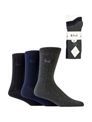 Pringle Grey Classic Bamboo Rib Socks 3 pack - Image 11 of 11
