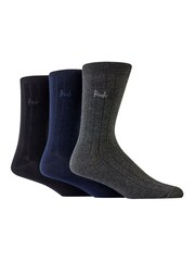 Pringle Grey Classic Bamboo Rib Socks 3 pack - Image 5 of 11