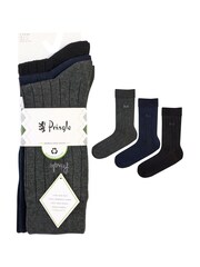 Pringle Grey Classic Bamboo Rib Socks 3 pack - Image 9 of 11