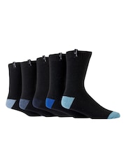 Jeff Banks Black Chunky Knit Boot Socks 5 Pack - Image 7 of 7