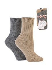 Wild Feet Grey Luxury Cashmere Blend Socks 2 pack - Image 10 of 10