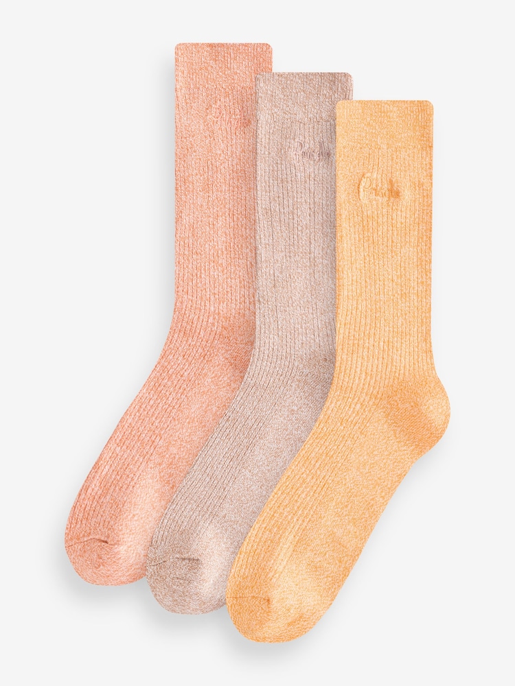 Оранжевый - Pringle Bamboo Light Leisure Twist Yarn Crew Socks 3 pack - Изображение 1 из 11