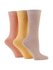 Оранжевый - Pringle Bamboo Light Leisure Twist Yarn Crew Socks 3 pack - Изображение 2 из 11