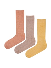 Оранжевый - Pringle Bamboo Light Leisure Twist Yarn Crew Socks 3 pack - Изображение 6 из 11