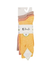 Оранжевый - Pringle Bamboo Light Leisure Twist Yarn Crew Socks 3 pack - Изображение 7 из 11