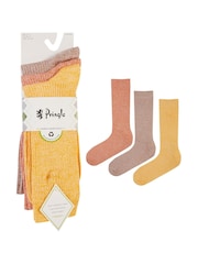 Оранжевый - Pringle Bamboo Light Leisure Twist Yarn Crew Socks 3 pack - Изображение 9 из 11