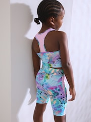 Blue Animal Print Sports Crop Top (5-16yrs) - Image 3 of 8