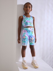 Blue Animal Print Sports Crop Top (5-16yrs) - Image 4 of 8