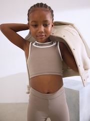 Khaki Green Sports Crop Top (5-16yrs) - Image 1 of 5