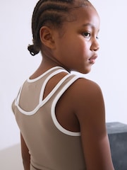 Khaki Green Sports Crop Top (5-16yrs) - Image 3 of 5