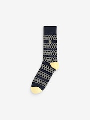 Jeff Banks Blue Recycled Cotton Fun Design Crew Socks 7 pack - Image 5 of 15