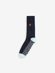 Jeff Banks Blue Recycled Cotton Fun Design Crew Socks 7 pack - Image 6 of 15
