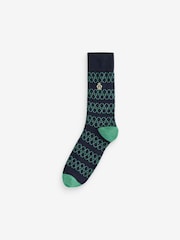 Jeff Banks Blue Recycled Cotton Fun Design Crew Socks 7 pack - Image 8 of 15