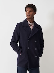 Crew Clothing Blue Wool Blend Peacoat - Image 1 of 5