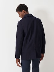 Crew Clothing Blue Wool Blend Peacoat - Image 2 of 5