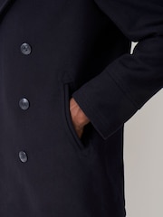Crew Clothing Blue Wool Blend Peacoat - Image 4 of 5