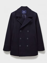 Crew Clothing Blue Wool Blend Peacoat - Image 5 of 5