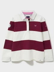 Crew Clothing Company Red Striped Long Sleeve 100% Cotton Rugby Shirts - Image 5 of 5