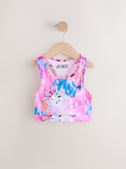 Blush Pink Graffiti Sports Crop Top (5-16yrs) - Image 1 of 4