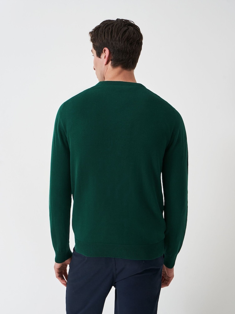 Crew Clothing Company Green V-Neck Jumper - Image 2 of 5