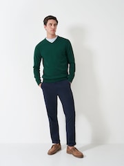Crew Clothing Company Green V-Neck Jumper - Image 3 of 5