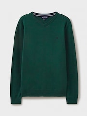 Crew Clothing Company Green V-Neck Jumper - Image 4 of 5
