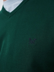 Crew Clothing Company Green V-Neck Jumper - Image 5 of 5