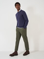 Crew Clothing Blue Merino Wool Crew Neck Jumper - Image 3 of 5
