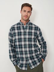 Crew Clothing Blue Miller Check 100% Cotton Flannel Shirt - Image 1 of 5
